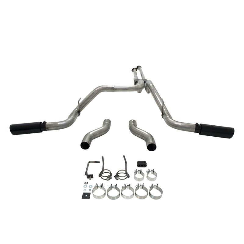 Toyota Tundra Performance Exhaust - Flowmaster - Outlaw Cat-Back, Super 10 Muffler, Dual Tailpipes, 4.00-inch Black Ceramic Coated Tips - Black - `09-`21
