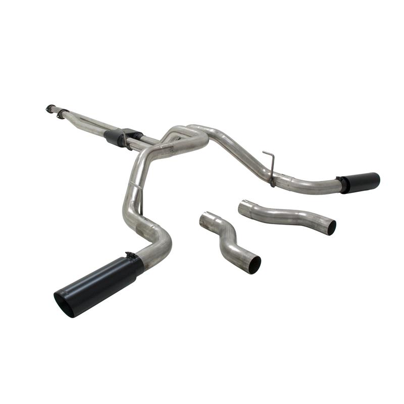 Toyota Tundra Performance Exhaust - Flowmaster - Outlaw Cat-Back, Super 10 Muffler, Dual Tailpipes, 4.00-inch Black Ceramic Coated Tips - Black - `09-`21