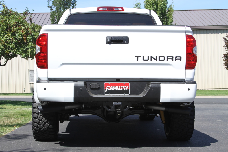 Toyota Tundra Performance Exhaust - Flowmaster - Outlaw Cat-Back, Super 10 Muffler, Dual Tailpipes, 4.00-inch Black Ceramic Coated Tips - Black - `09-`21