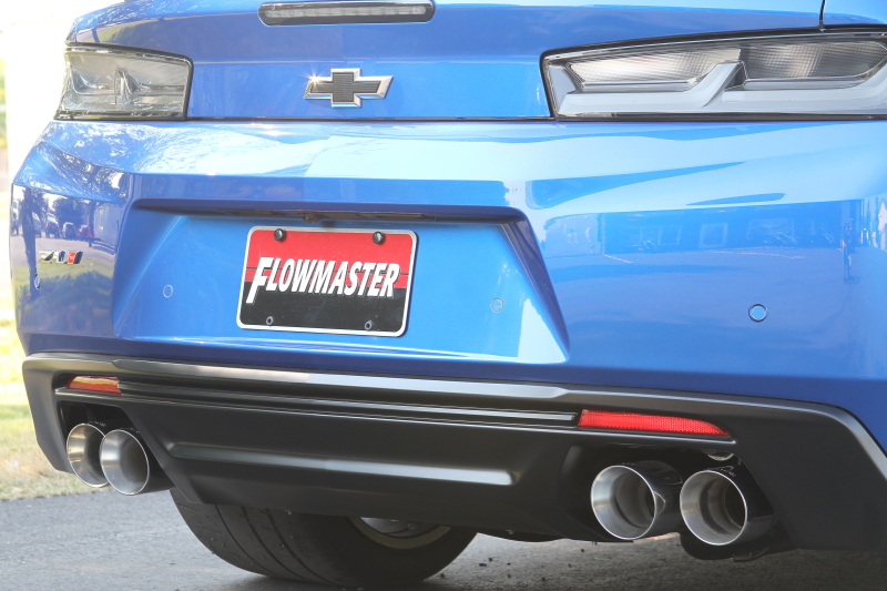Chevrolet Camaro SS Performance Exhaust - Rear - Flowmaster - American Thunder Axle-Back with Quad Tips - Polished - `16-`24