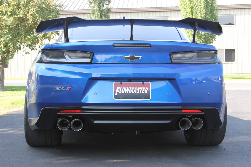 Chevrolet Camaro ZL1 Performance Exhaust - Rear - Flowmaster - American Thunder Axle-Back with Quad Tips - Polished - `16-`24
