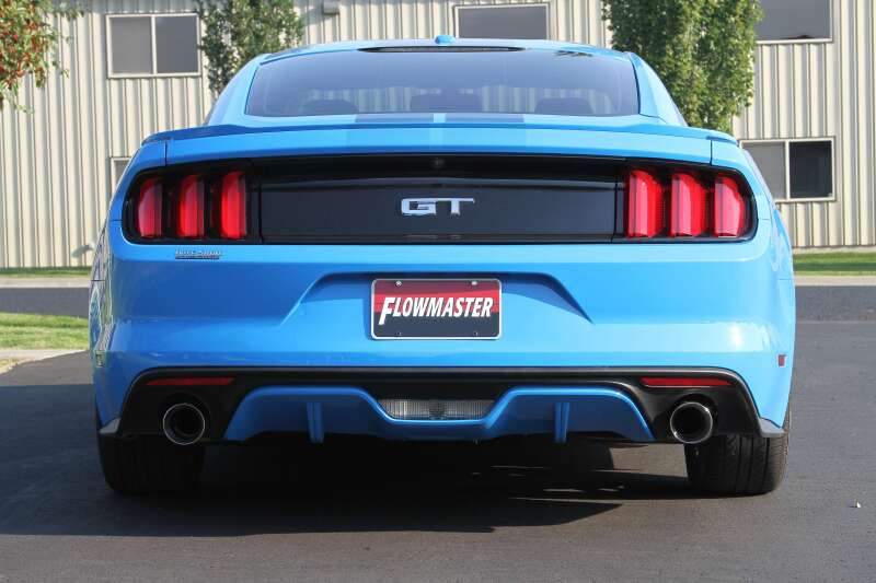 Ford Mustang GT Performance Exhaust - Rear - Flowmaster - American Thunder Axle-Back - Polished Stainless Steel - `15-`17