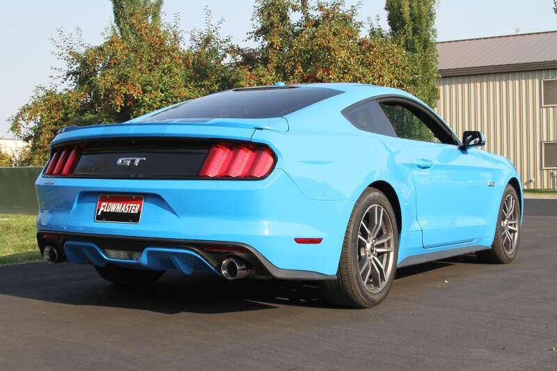 Ford Mustang GT Performance Exhaust - Rear - Flowmaster - American Thunder Axle-Back - Polished Stainless Steel - `15-`17