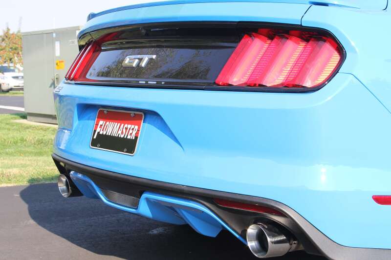 Ford Mustang GT Performance Exhaust - Rear - Flowmaster - American Thunder Axle-Back - Polished Stainless Steel - `15-`17