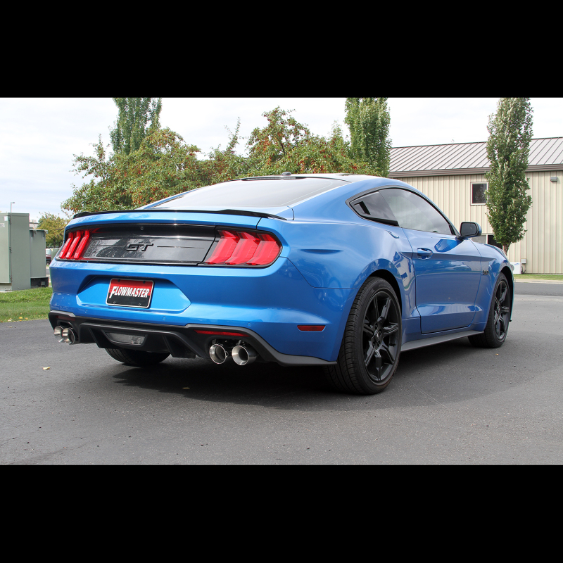 Ford Mustang GT Performance Exhaust - Rear - Flowmaster - American Thunder Axle-Back with Valves - Polished - `18-`23