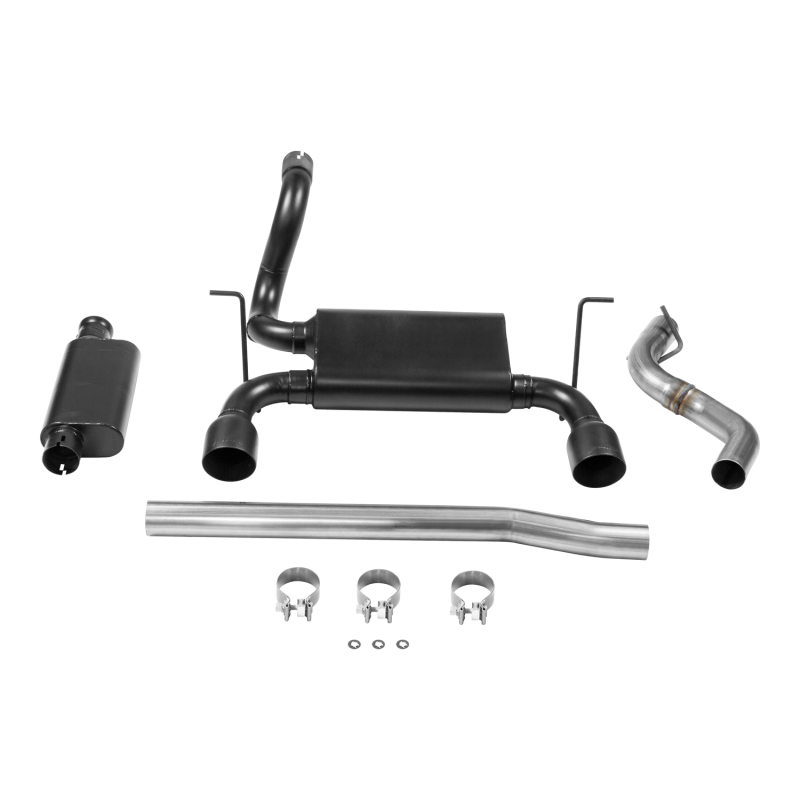 Jeep Wrangler JL Performance Exhaust - Dual Out Rear - Flowmaster - American Thunder Cat-Back - Black - `18-`26