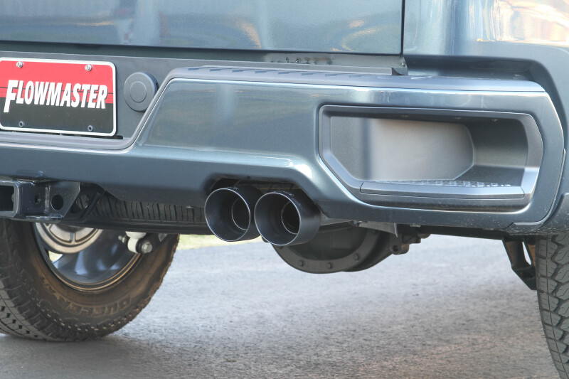 Chevrolet Silverado 1500 Performance Exhaust - Flowmaster - American Thunder Cat-Back Quad Tips - Black Ceramic Coated - `19-`26
