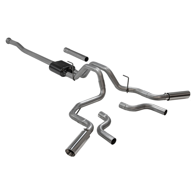 Ford F-150 Performance Exhaust - Rear + Side - Flowmaster - American Thunder Cat-Back - Polished - `21-`26
