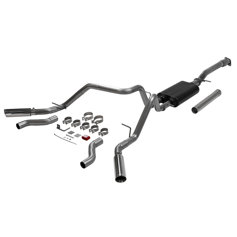 GMC Sierra Performance Exhaust - Dual Out Rear/Side Exit - Flowmaster - American Thunder Cat-Back - `19-`26