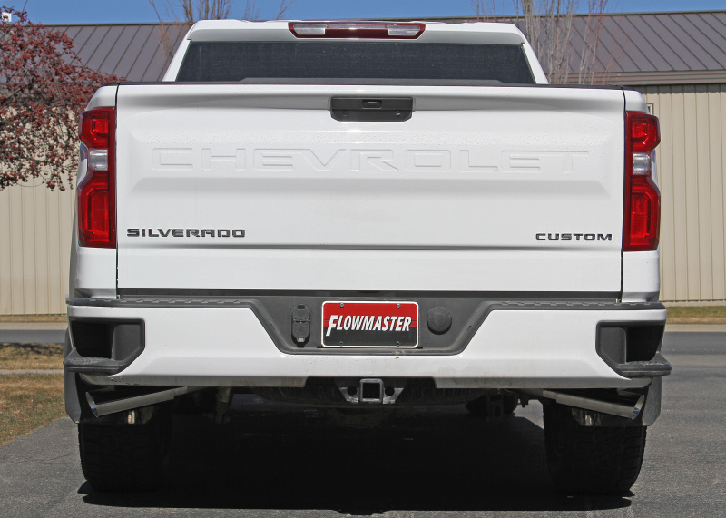 GMC Sierra Performance Exhaust - Dual Out Rear/Side Exit - Flowmaster - American Thunder Cat-Back - `19-`26