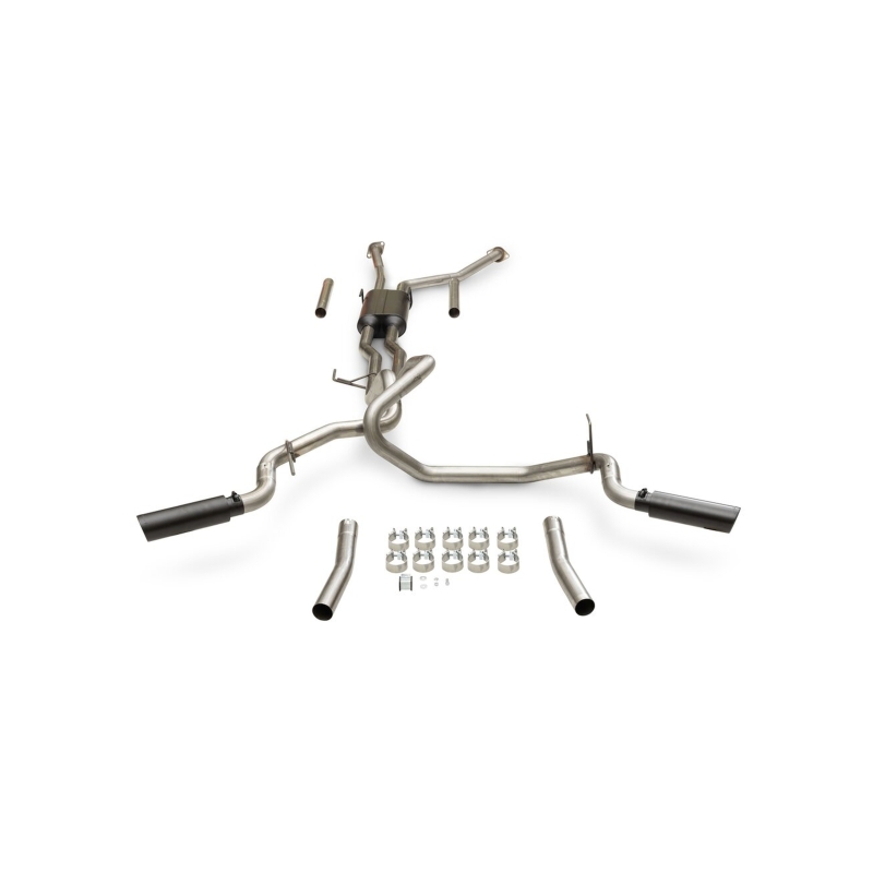 Toyota Tundra Performance Exhaust - Flowmaster - Outlaw Cat-Back, Dual out Rear or Side Exit, Black Ceramic Coated Tips - `22-`26