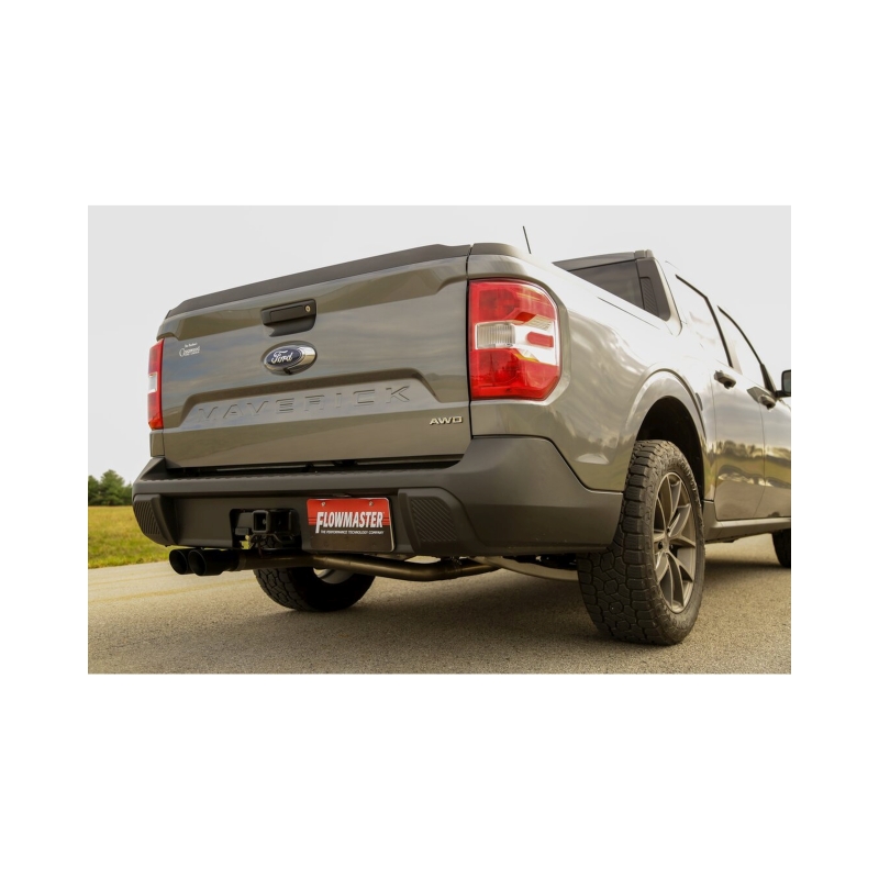 Ford Maverick Performance Exhaust - Flowmaster - Cat-Back, Single Rear or Side Exit, American Thunder - Black - `22-`24