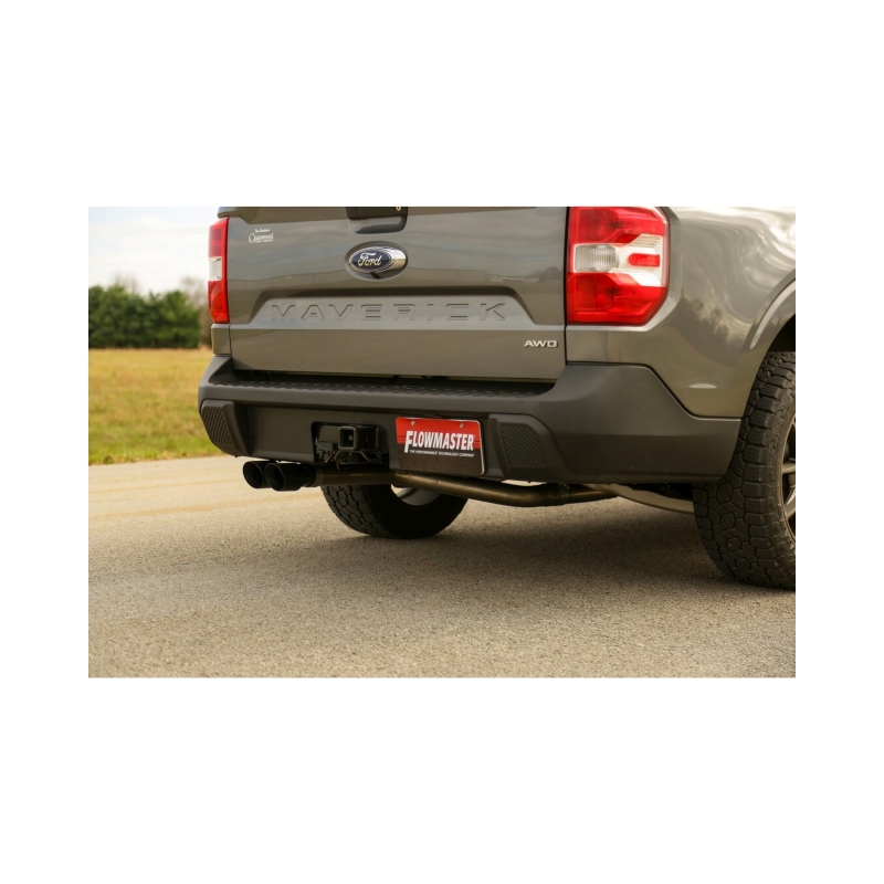 Ford Maverick Performance Exhaust - Flowmaster - Cat-Back, Single Rear or Side Exit, American Thunder - Black - `22-`24