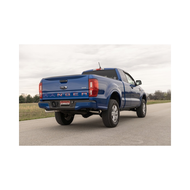 Ford Ranger Performance Exhaust - Dual Exit - Flowmaster - American Thunder Cat-Back + Outlaw Series Muffler - `19-`23
