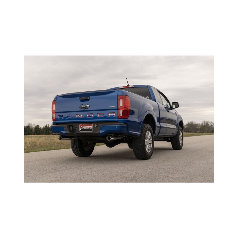 Ford Ranger Performance Exhaust - Dual Exit - Flowmaster - American Thunder Cat-Back + Outlaw Series Muffler - `19-`23