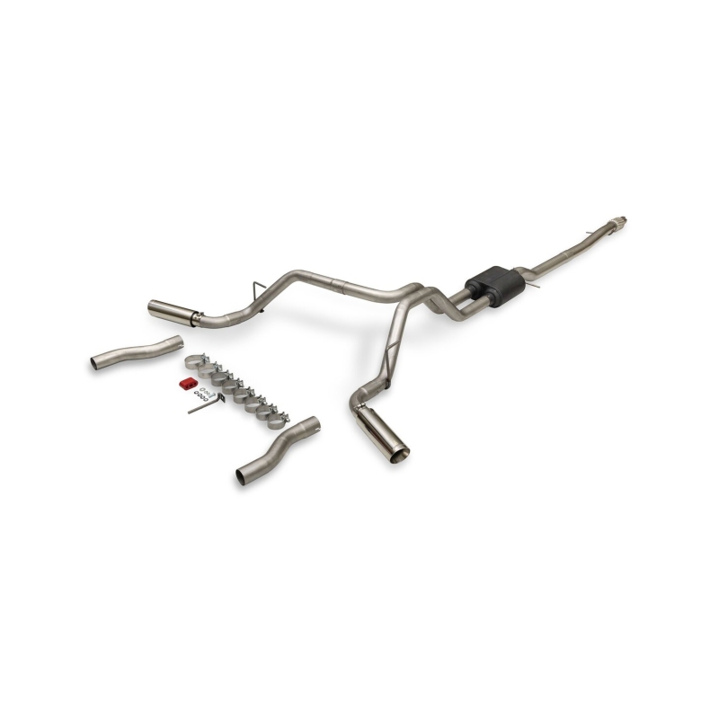 Ford Ranger Performance Exhaust - Dual Exit - Flowmaster - American Thunder Cat-Back + Outlaw Series Muffler - `19-`23