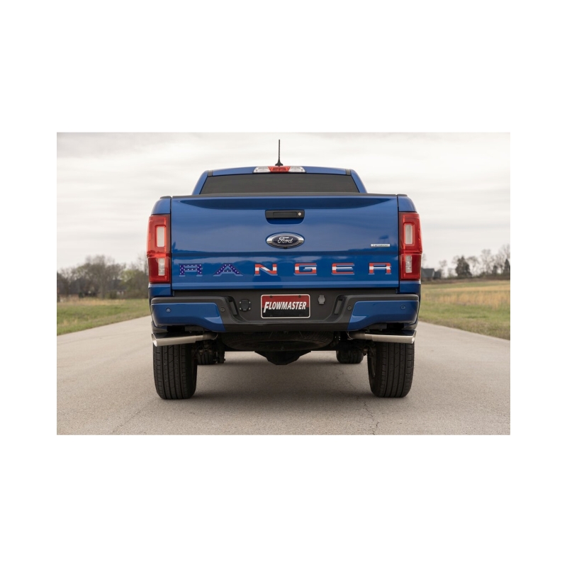 Ford Ranger Performance Exhaust - Dual Exit - Flowmaster - American Thunder Cat-Back + Outlaw Series Muffler - `19-`23