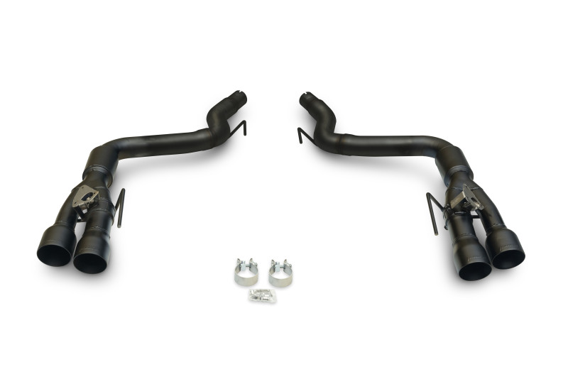 Ford Mustang Performance Exhaust - Rear - Flowmaster - Axle-Back Outlaw 3.0-inch Stainless Steel with Valves - Black - `24-`26