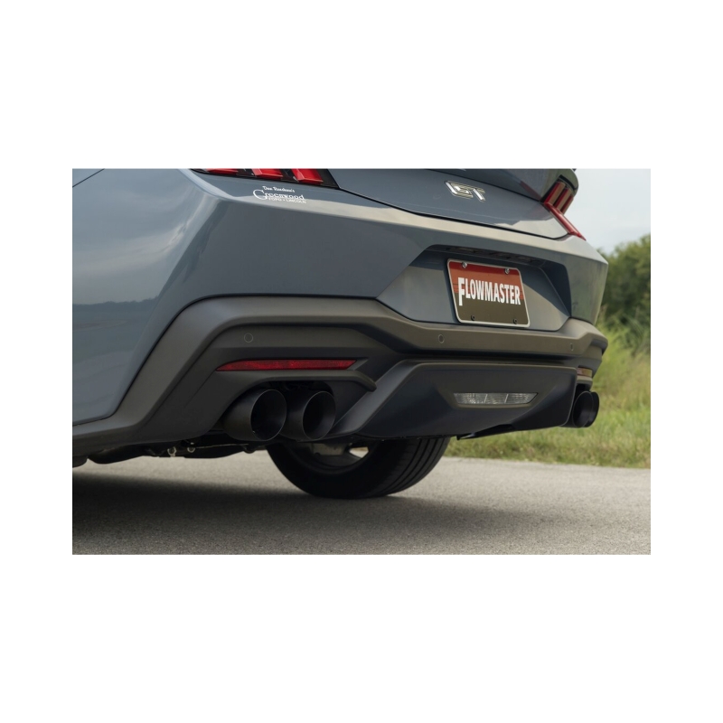 Ford Mustang Performance Exhaust - Rear - Flowmaster - Axle-Back Outlaw 3.0-inch Stainless Steel with Valves - Black - `24-`26