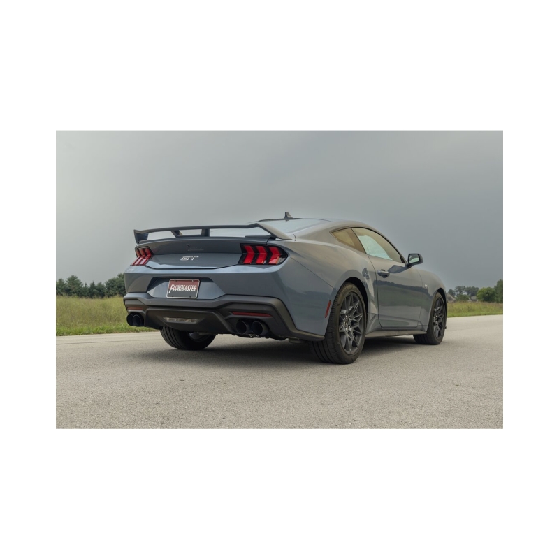 Ford Mustang Performance Exhaust - Rear - Flowmaster - Axle-Back Outlaw 3.0-inch Stainless Steel with Valves - Black - `24-`26