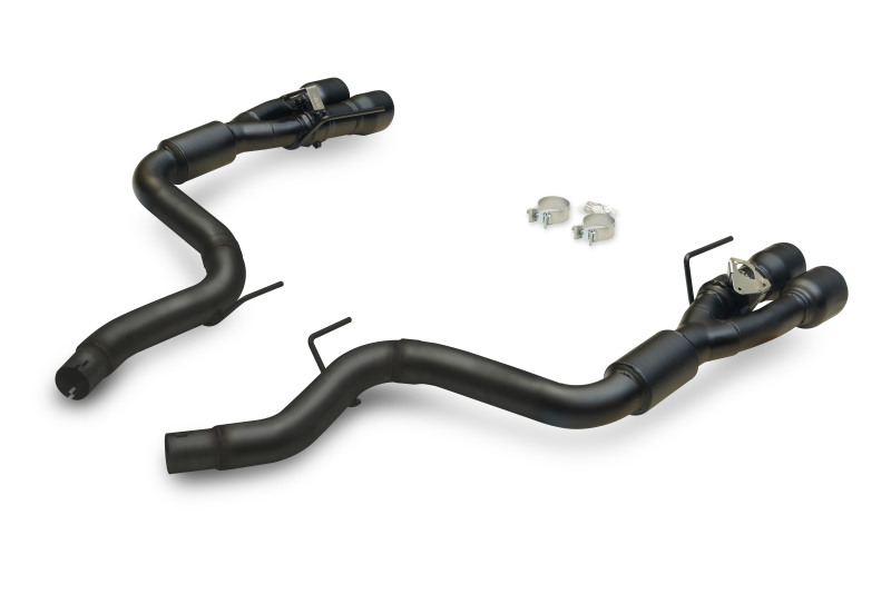 Ford Mustang Performance Exhaust - Rear - Flowmaster - Axle-Back Outlaw 3.0-inch Stainless Steel with Valves - Black - `24-`26