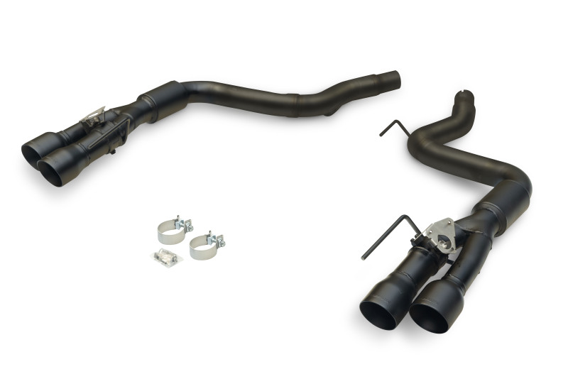 Ford Mustang Performance Exhaust - Rear - Flowmaster - Axle-Back Outlaw 3.0-inch Stainless Steel with Valves - Black - `24-`26