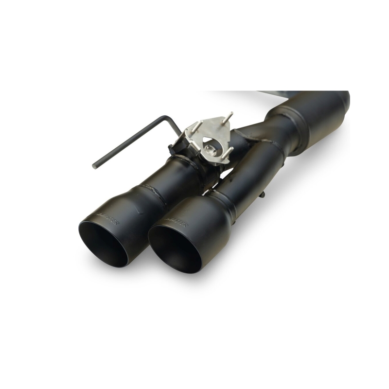 Ford Mustang Performance Exhaust - Rear - Flowmaster - Axle-Back Outlaw 3.0-inch Stainless Steel with Valves - Black - `24-`26