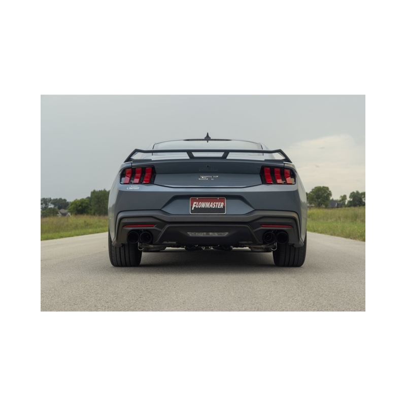 Ford Mustang Performance Exhaust - Rear - Flowmaster - Axle-Back Outlaw 3.0-inch Stainless Steel with Valves - Black - `24-`26