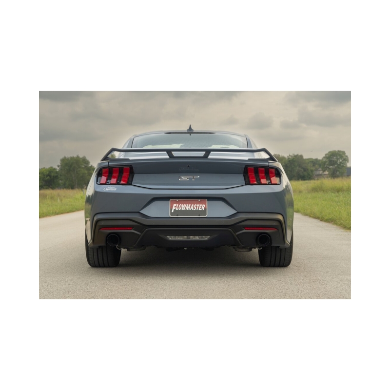 Ford Mustang GT Performance Exhaust - Flowmaster - Outlaw Axle-Back, Non-Valved, 3.0-inch Stainless Steel, 4.0-inch Black Tips - Black - `24-`26