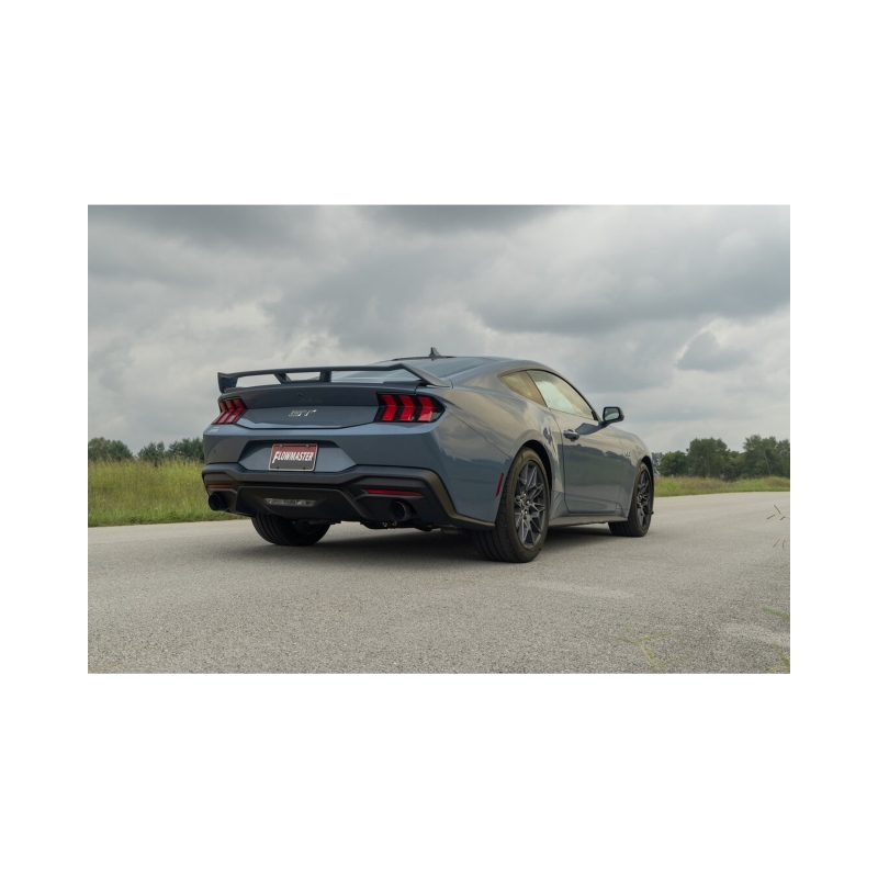 Ford Mustang GT Performance Exhaust - Flowmaster - Outlaw Axle-Back, Non-Valved, 3.0-inch Stainless Steel, 4.0-inch Black Tips - Black - `24-`26