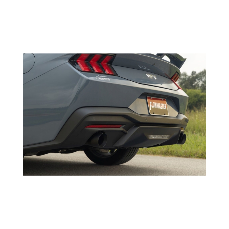 Ford Mustang GT Performance Exhaust - Flowmaster - Outlaw Axle-Back, Non-Valved, 3.0-inch Stainless Steel, 4.0-inch Black Tips - Black - `24-`26