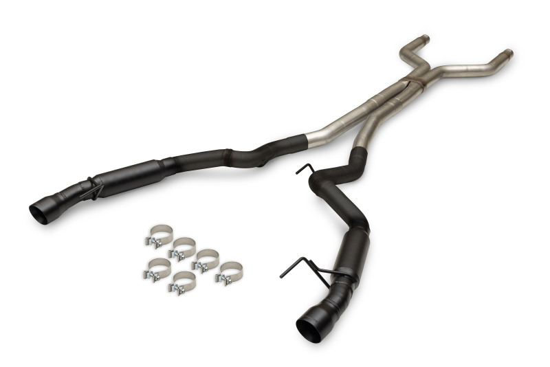 Ford Mustang GT Performance Exhaust - Flowmaster - Outlaw Cat Back, Black Tip, Non-Valved - Black - `24-`26