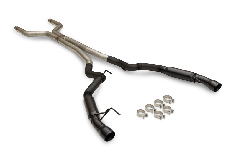 Ford Mustang GT Performance Exhaust - Flowmaster - Outlaw Cat Back, Black Tip, Non-Valved - Black - `24-`26