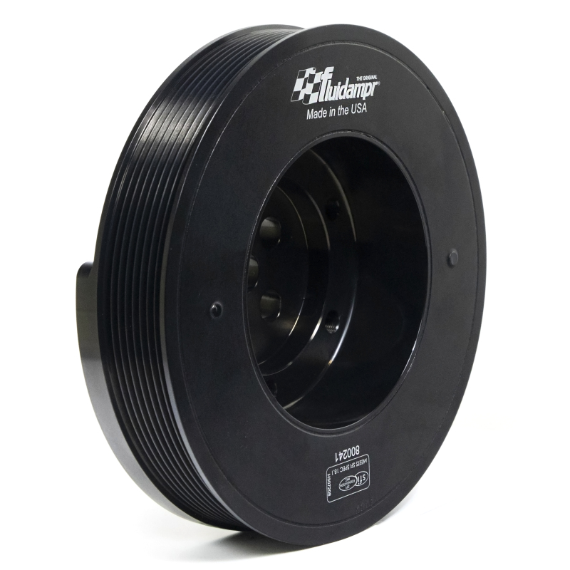 Ford Power Stroke Engine Harmonic Balancer - Fluidampr - Steel Externally Balanced Damper - Black Zinc - `11-`26