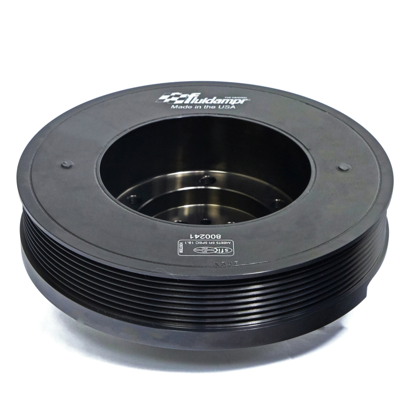 Ford Power Stroke Engine Harmonic Balancer - Fluidampr - Steel Externally Balanced Damper - Black Zinc - `11-`26