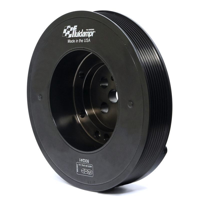 Ford Power Stroke Engine Harmonic Balancer - Fluidampr - Steel Externally Balanced Damper - Black Zinc - `11-`26