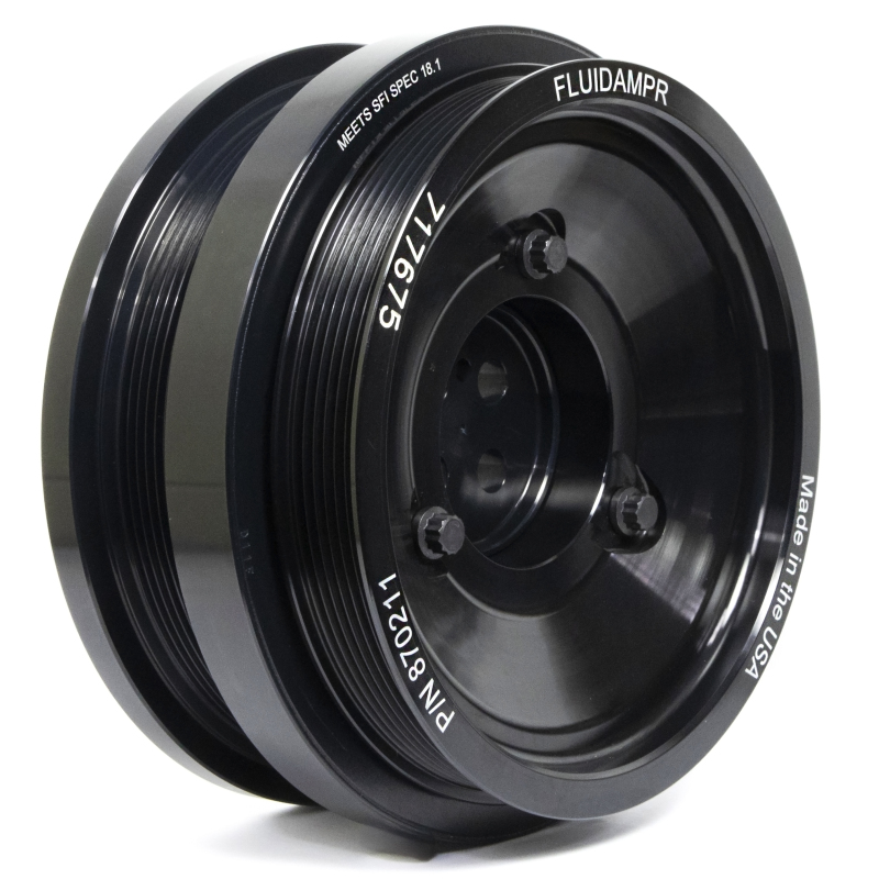 Ford PowerStroke Crankshaft Damper - Fluidampr - Externally Balanced, Steel, Black Zinc Chromate - Black - `03-`07