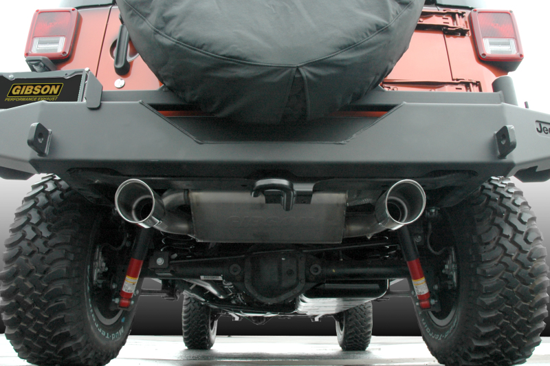 Jeep Wrangler JK Rubicon Performance Exhaust - Rear - Gibson - Dual Split Exhaust - `07-`17