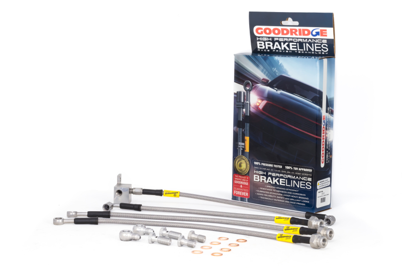 Mazda Miata Brake Line Kit - Front + Rear - Goodridge - G-Stop SS Braided - `89-`05 Mazda Miata Brake Line Kit - Front + Rear - Goodridge - G-Stop SS Braided - `89-`05