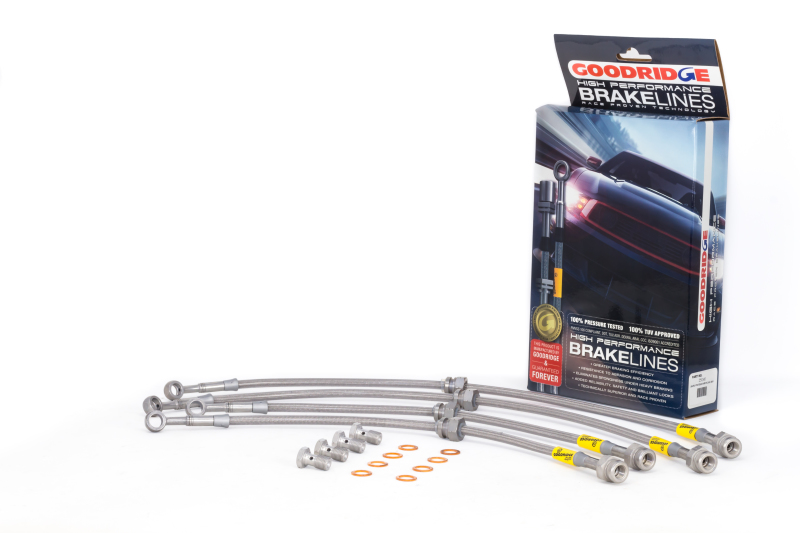 Mazda Protege Brake Line Kit - Front + Rear - Goodridge - SS Braided - `01-`03 Mazda Protege Brake Line Kit - Front + Rear - Goodridge - SS Braided - `01-`03