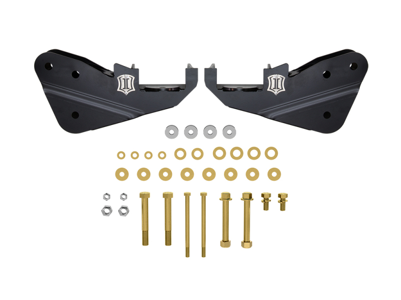 Ford F-250 Super Duty Suspension Radius Arm Bracket Set - ICON - Radius Arm Drop Kit - Semi-gloss black - `23-`25
