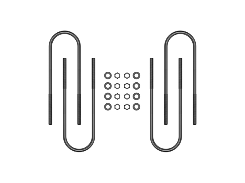 Ford F-250 U-Bolt Kit - Rear - ICON - 15in, E-Coat - Black - `11-`25