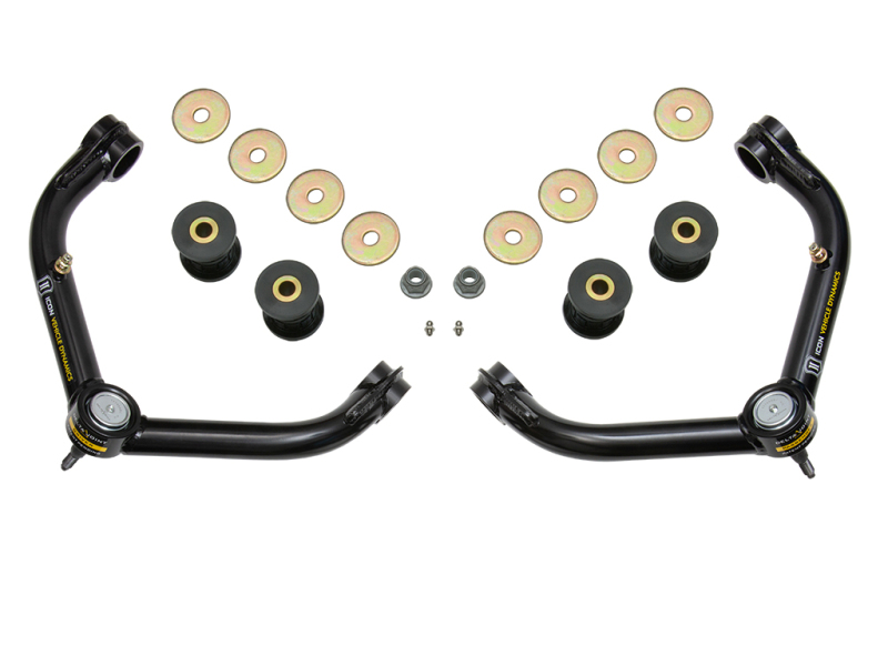 GMC HD Truck Upper Control Arm Kit - ICON - Delta Joint Tubular - Black Semi-Gloss - `01-`10