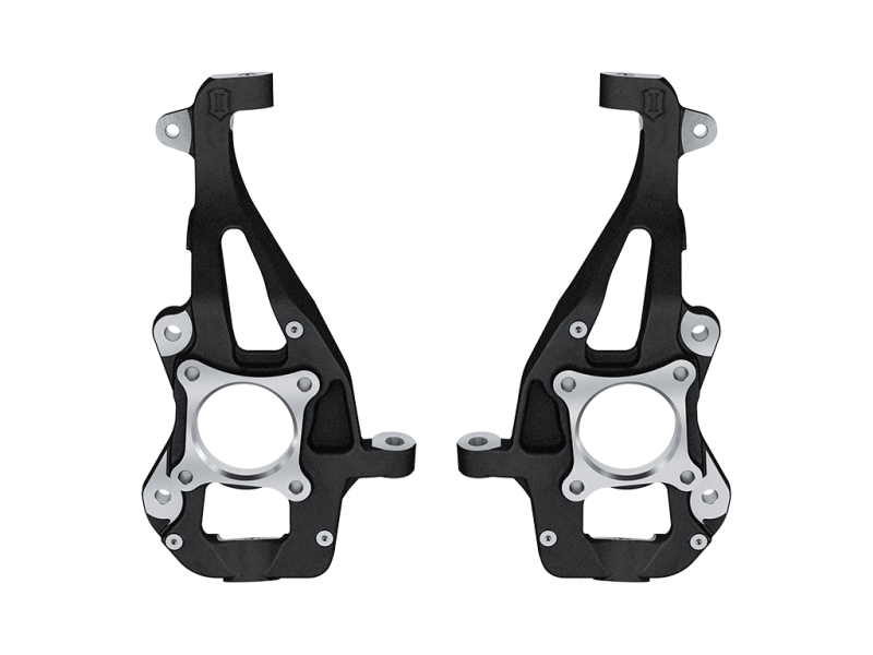 Ford F-150 Steering Knuckles - Front - ICON - High-strength CNC machined ductile iron with black powder coat - Black - `21-`24