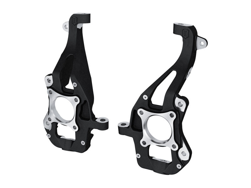 Ford F-150 Steering Knuckles - Front - ICON - High-strength CNC machined ductile iron with black powder coat - Black - `21-`24