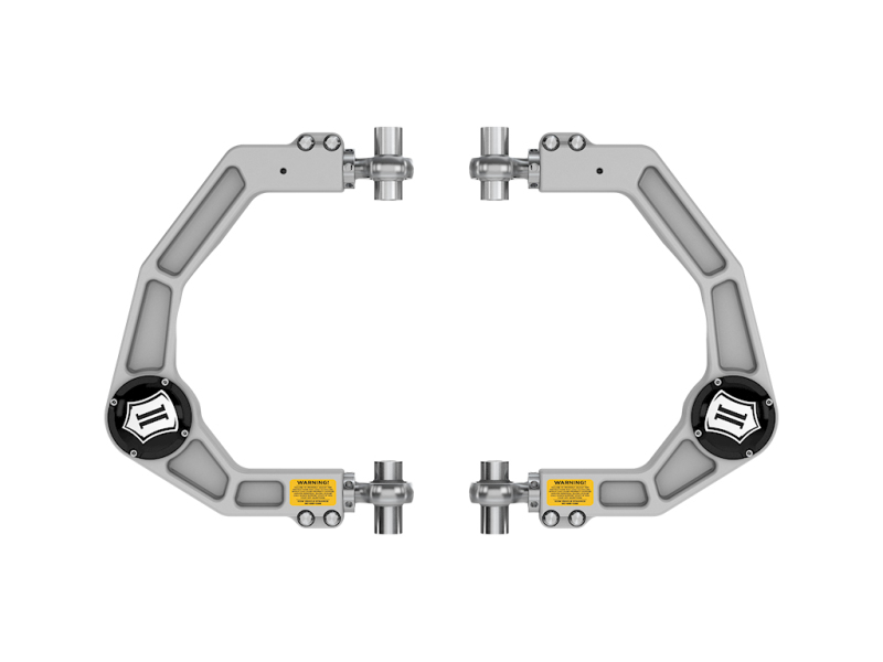 Ford F-150 Suspension Control Arm Kit - Front - ICON - Billet Upper Control Arms DJ Pro Kit - Satin Anodized - `21-`24