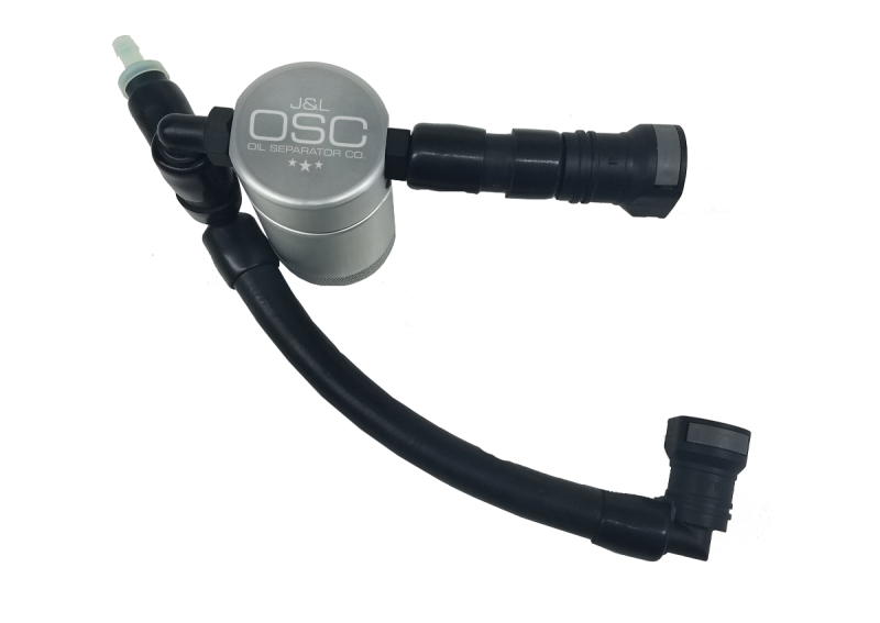 Ford Mustang Oil Separator - Passenger Side - J&L - 3.0 - Clear Anodized (Satin) - `11-`14 Ford Mustang Oil Separator - Passenger Side - J&L - 3.0 - Clear Anodized (Satin) - `11-`14