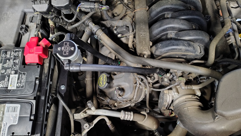 Ford F-150 Oil Separator - J&L - 3.0 PCV Side - Clear Anodized - `15-`17