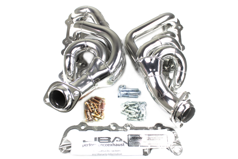 Ford F-150 Performance Exhaust - JBA - Cat4Ward Header - Shorty, 1-3/4in Primary, Firecone Collector - Silver - `15-`20