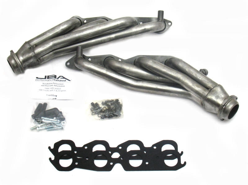 GMC Truck Performance Exhaust - JBA - Cat4Ward Headers, 1-3/4in Primary Raw 409SS, JBA Firecone Collector - `96-`00
